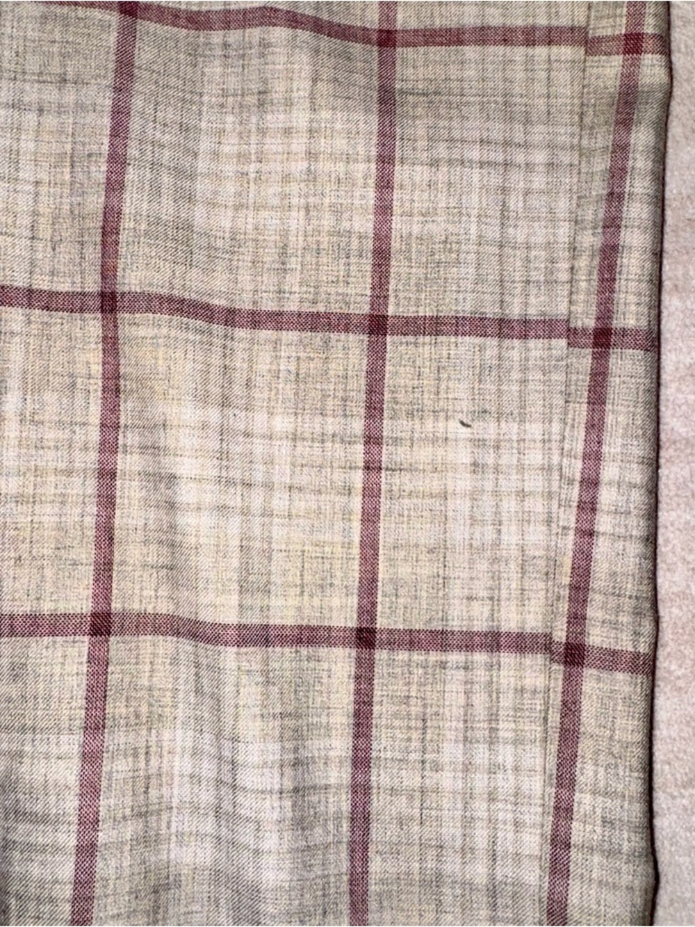 Topman Beige Plaid Dress Pants with Red Windowpane Trim - Picture 3 of 11